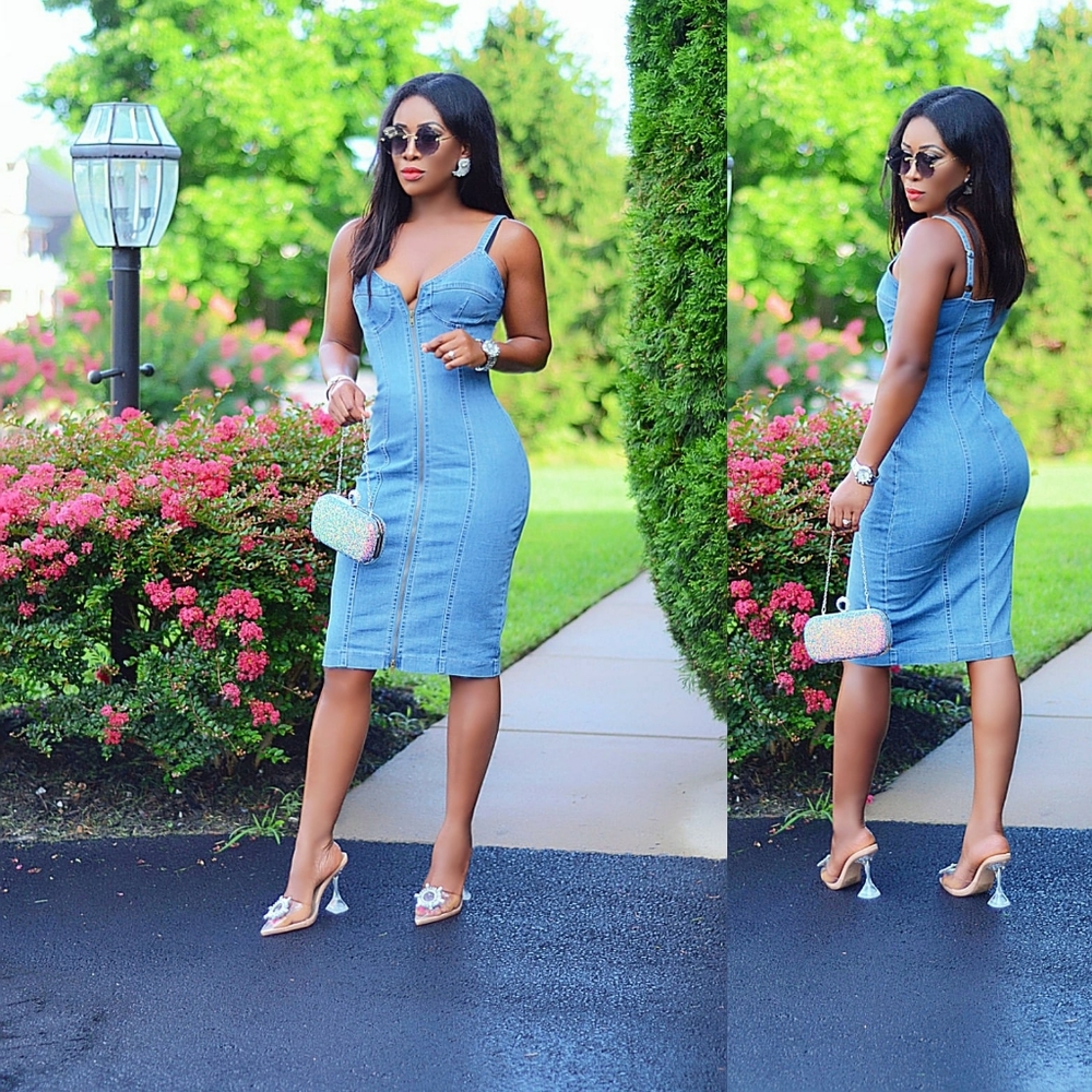 Jean midi dress